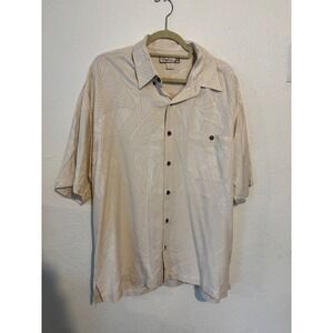 Bohio by JMP 100% Silk Aloha Hawaiian‎ Shirt King of the Beach Cocktail Print XL